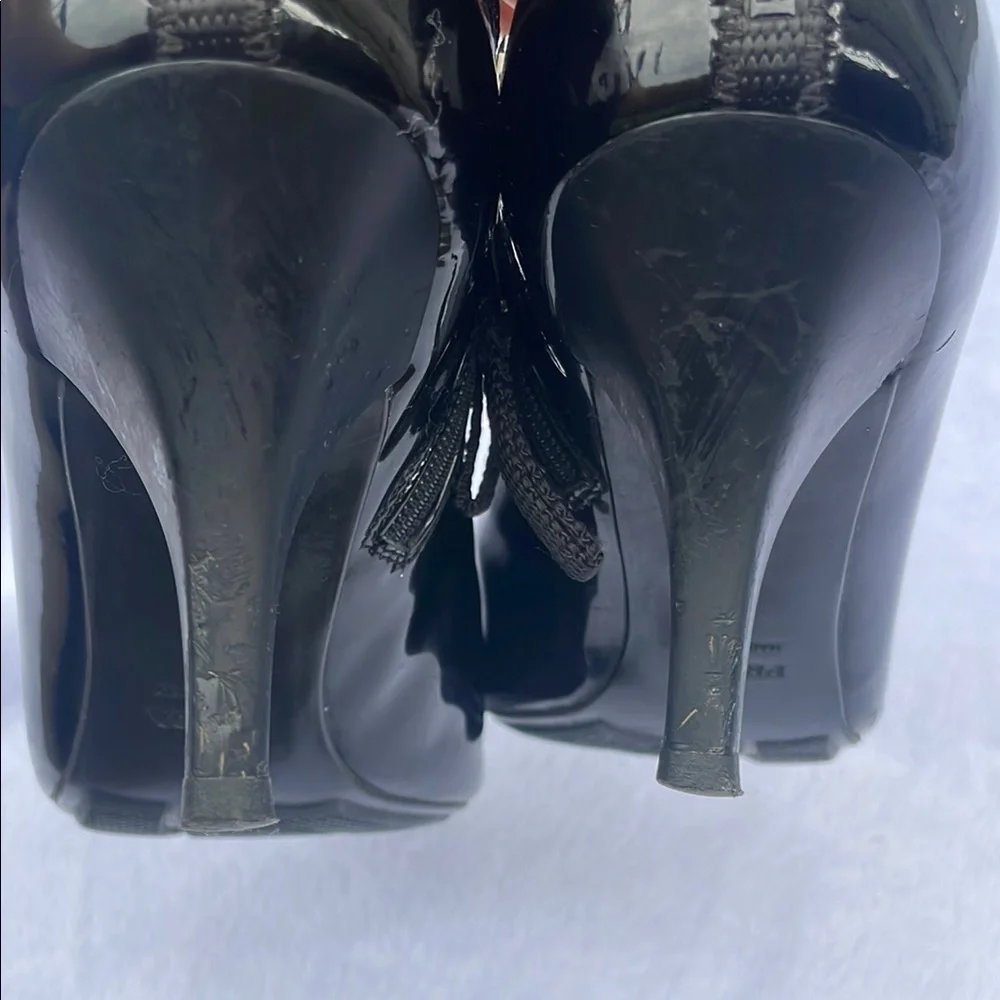 Prada Glossy Black Ankle Booties